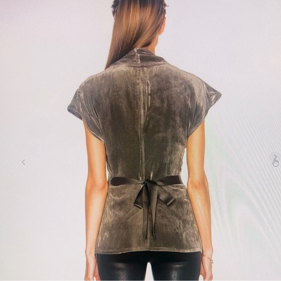 RICK OWENS- Velvet Wrap Biker Top - Picture 13 of 16
